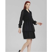 Puantiyeli Mini Boy Şifon Elbise