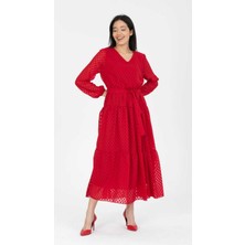 Puantiyeli Ş,fon Elbise