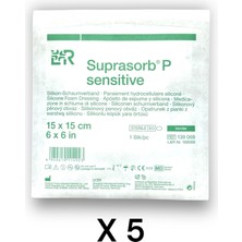 Lohmann & Rauscher Suprasorb P Sensitive Border 5 Katmanlı Silikon Köpük Örtü 15 x 15 cm - Ref 139069 - 5 Adet