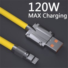 120W 6A Süper Hızlı Şarj Tip-C Ip-Hone Sıvı Silikon Kablo Hızlı Şarj USB Kablosu Xiaomi Huawei Samsung Piksel USB Kalın Veri Hattı (Yurt Dışından)