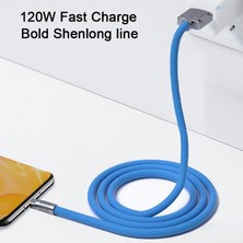 120W 6A Süper Hızlı Şarj Tip-C Ip-Hone Sıvı Silikon Kablo Hızlı Şarj USB Kablosu Xiaomi Huawei Samsung Piksel USB Kalın Veri Hattı (Yurt Dışından)