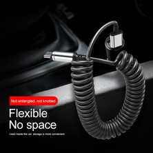 3A Manyetik Yaylı Kablo Mikro USB Tip C 8 Pin Hızlı Şarj Kablosu iPhone x Samsung S9 S10 Huawei P30 Lite Geri Çekilebilir Kablo (Yurt Dışından)