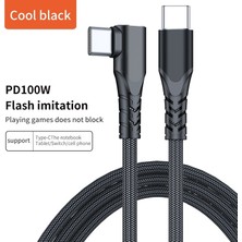 100 W Dirsek Tip C USB C Kablosu Usb-C Pd Hızlı Şarj Şarj Cihazı Tel Kablosu IPHONE Macbook Samsung Xiaomi Tip-C Usbc Kablosu (Yurt Dışından)