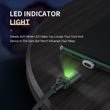 Kuulaa LED Manyetik USB Kablosu 3A Hızlı Şarj Tipi C Kablo Mıknatıs Şarj Cihazı Mikro USB Kablosu iPhone Xiaomi Poco Samsung Kablosu (Yurt Dışından)