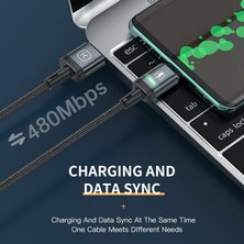 Kuulaa LED Manyetik USB Kablosu 3A Hızlı Şarj Tipi C Kablo Mıknatıs Şarj Cihazı Mikro USB Kablosu iPhone Xiaomi Poco Samsung Kablosu (Yurt Dışından)