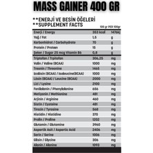 Herovix Mass Gainer 400 gr Çikolata Aromalı – Yüksek Karbonhidrat & Protein – Bcaa ve B6 Vitaminli