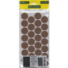 Yapışkanlı Masa Sandalye Keçesi Zemin Koruyucu Keçe Yuvarlak 1 Paket ( 28 mm ) Kahverengi 28'li
