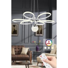 Istanbul Avize Papatya Gümüş 3 Renk Ledli Kumandalı Modern LED Avize