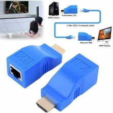 HDMI Extender | 30 Metre | Cat6 Üzerinden HDMI Uzatma | 1080P Destekli | Alıcı + Verici