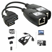 USB Extender | Cat5/cat6 ile 45 Metreye Kadar USB Uzatma | Tak-Çalıştır | Adaptör Çifti
