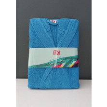 Taç Genç Bornoz Pamuk 15-18 Yaş Mavi