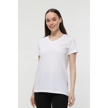 Kadın 3'lü Basic Regular Fit V Yaka Arkası Uzun Tişört Seti