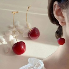Marchen Collection Kadınlar İçin Bordo Kiraz Küpe