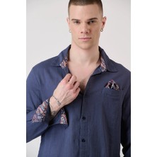 V2 Brand Made In Italy Erkek Keten Gömlek Cuscllıbl U007928