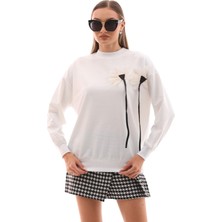 Papatya Aplikeli Sweatshırt