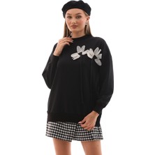 Papatya Aplikeli Sweatshırt