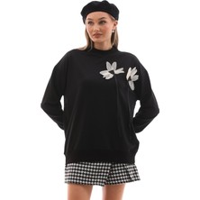 Papatya Aplikeli Sweatshırt