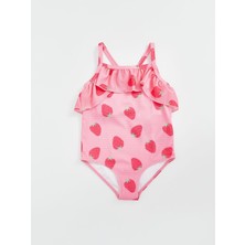 Lcw Kids  Bisiklet Yaka Çilek Baskılı Kız Çocuk Mayo  (S5)