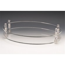 60X40 Akrilik, Kulplu Teşhir Standı/oval