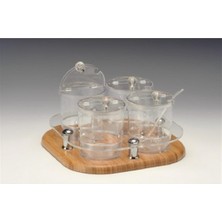 Ahşap Altlı 4 Lü Sosluk Standı