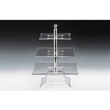 Polycarbonat Tepsili 3  Katlı Teşhir Standı(20-25-30 cm )