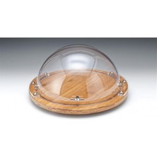 Pc Rolltop Kapaklı Ahşap Altlı Fanus -R-46 cm (Çelik Kulplu)