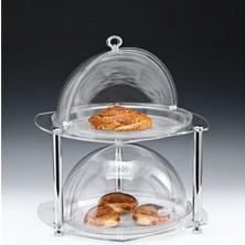 2 Katlı Komple Rolltop Kapaklı  Teşhir Standı/köşeli-Küçük