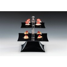 Polycarbonat Tepsili 2 Katlı Teşhir Standı(20-25 cm )