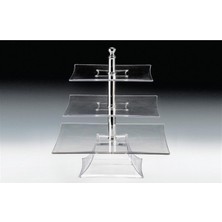 Polycarbonat Tepsili 3  Katlı Teşhir Standı(25-30-35 cm )