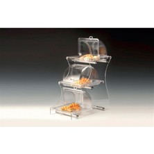3 Katlı Polycarbonat Gn 1/2 Fanuslu Teşhir Standı