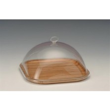 Ahşap Altlı Akrilik Kapaklı Fanus 25*25 cm