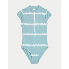 Marks & Spencer Çizgili Fermuarlı Mayo (6-16 Yaş)