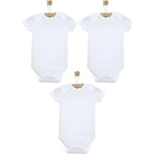 Mixi Baby %100 Pamuklu Çıtçıtlı Kısa Kol Bebek Body 3lü Set Unisex