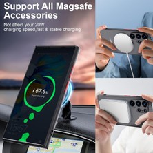 Dexmon Samsung Galaxy S25 Ultra Kılıf Magsafe Şarj Özellikli 3D Kamera Korumalı Kenarları Renkli Arkası Mat Şeffaf Silikon