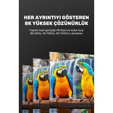 Maxgo 3119 HDMI 2.1 Kablo 8K Ultra Hdtv 3 Metre, 8k 60Hz, 4K 120Hz, 7680P Hdr 2.1V 48GBS Görüntü Kablosu