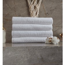 Gön Ev Tekstili Beyaz El Yüz  Havlusu Otel Havlusu 10 Adet %100 Pamuk 230 gr  50 x 90 cm