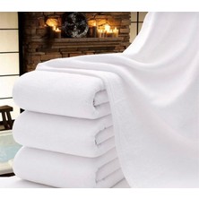 Beyaz Banyo Havlusu 10 Adet 70X140 cm 400 Gram Otel Havlusu %100 Pamuk