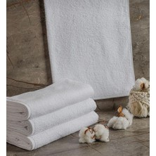 Beyaz Banyo Havlusu 10 Adet 70X140 cm 400 Gram Otel Havlusu %100 Pamuk