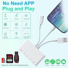 Maxgo 3136 Type-C USB Lightning Otg Iphone Tf Sd Micro Kart Okuyucu Card Çevirici Dönüştürücü Adaptör