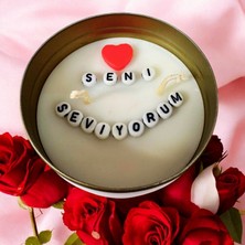 Gizli Mesajlı Mum Tamamen Bitkisel Soya Mum Metal Kutuda