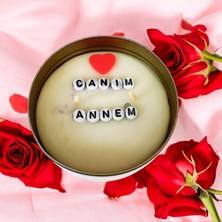 Gizli Mesajlı Mum Tamamen Bitkisel Soya Mum Metal Kutuda
