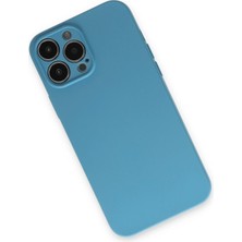 Newface Iphone 13 Pro Kılıf Nano Içi Kadife Silikon - Mavi Mrayd