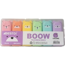 Kedi Model Fosforlu Kalem 6 Lı Set