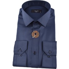 Advante Mikrofiber Saten Slimfit Gömlek/lacivert/xl