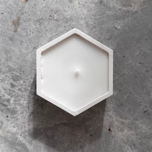 Altıgen Beton Mumluk - El Yapımı Modern Dekoratif Luxdecire Soya Mumu (8,8 x 3,5 Cm)