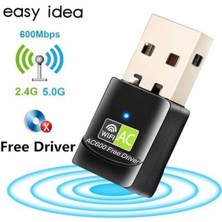 Maxgo 3123 USB Wifi Adaptörü 600MBPS USB Kablosuz Alıcı Dongle Ağ Kartı Masaüstü  Tak Çalıştır
