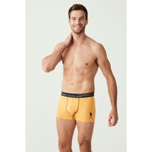 U.S. Polo Assn. Erkek Saks - Lacivert - Sarı 3 Lü Boxer