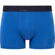 U.S. Polo Assn. Erkek Saks-Lacivert-Baskılı 3 Lü Boxer