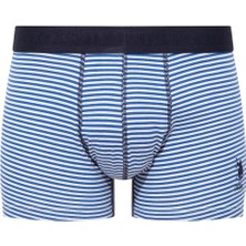 U.S. Polo Assn. Erkek Saks-Lacivert-Baskılı 3 Lü Boxer