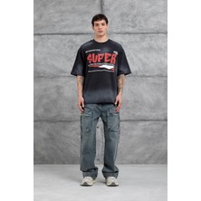 Nomarc Siyah Super Yazılı Oversize Tshirt